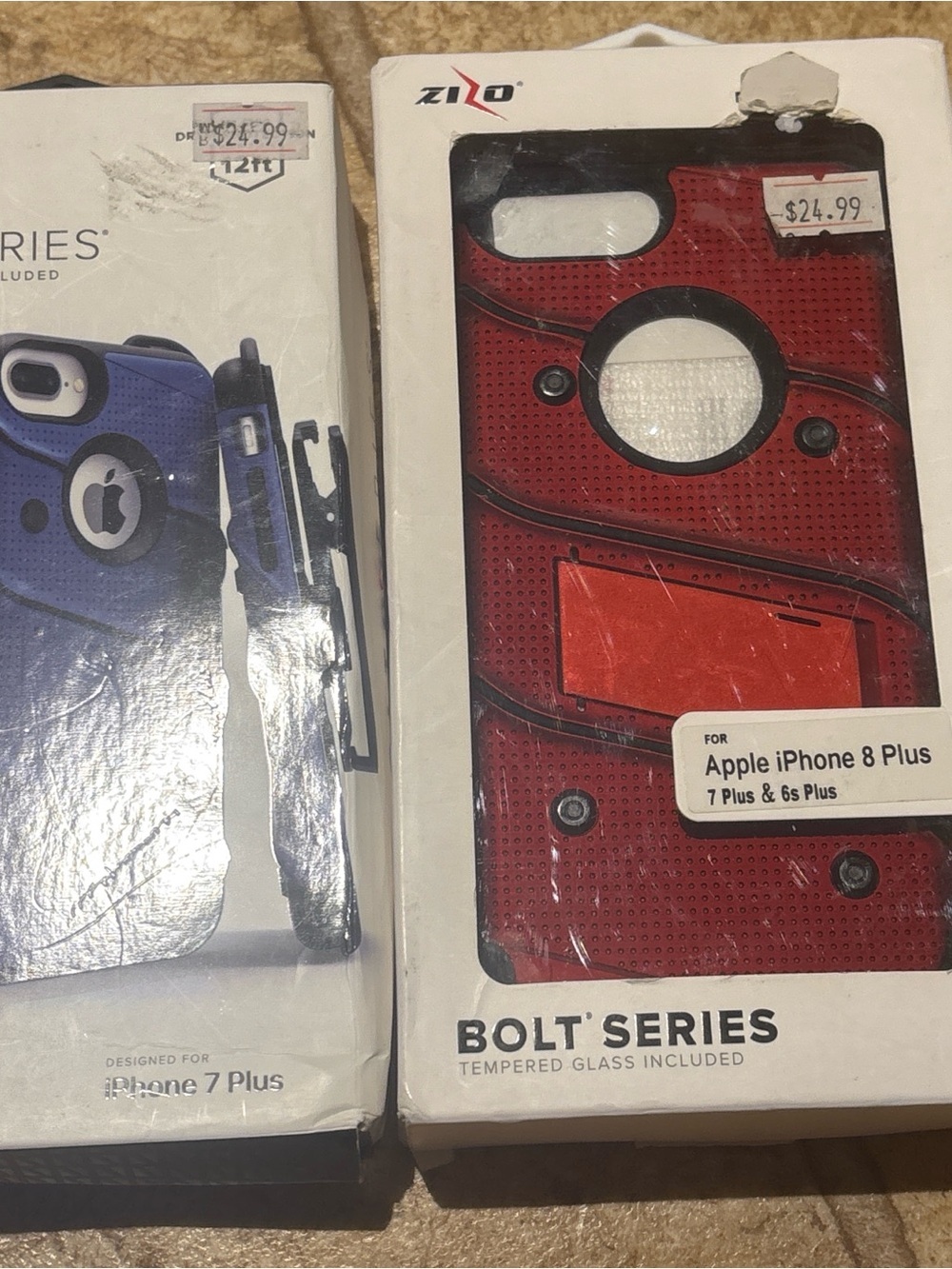 Set of 2 Bolt Series Red Case for Apple iPhone 8 Plus / 7 Plus ,